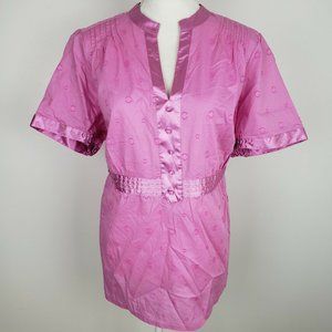 Lane Bryant Short Sleeve Blouse Tie Waist